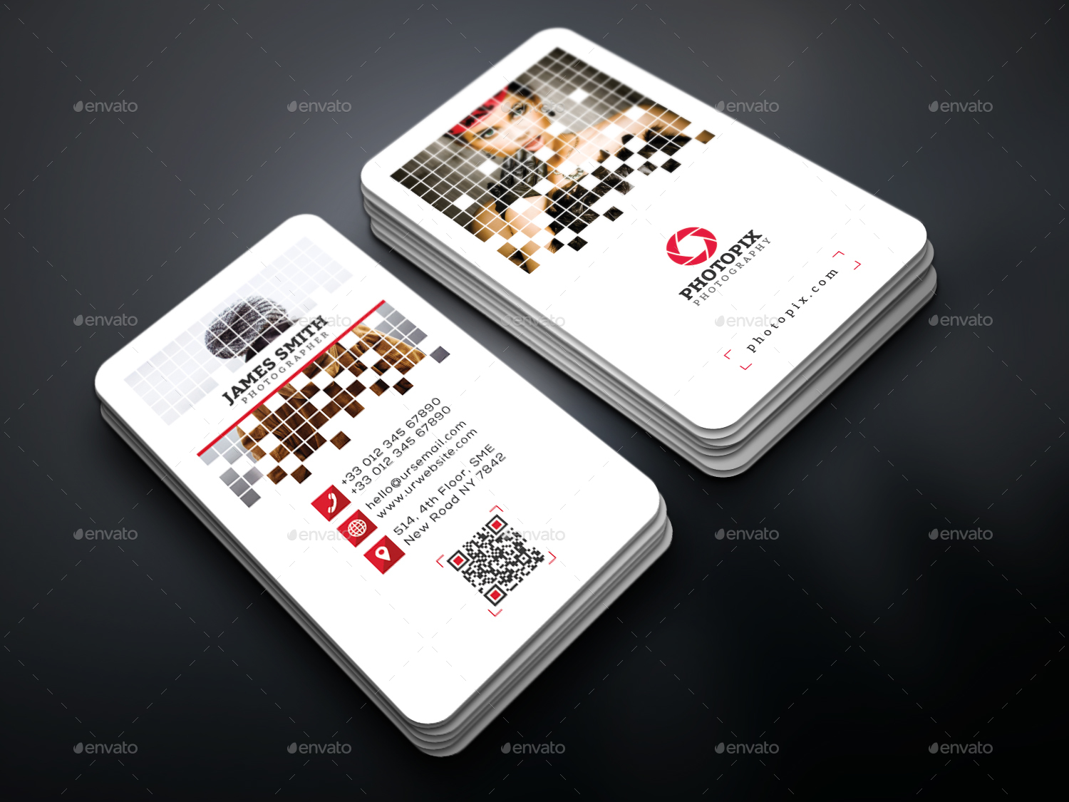 Pixel Photography Business Card Bundle by UXcred GraphicRiver